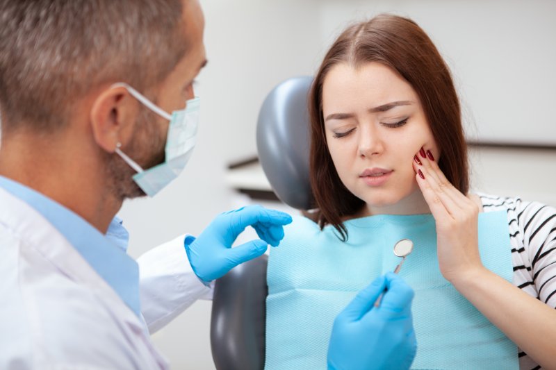 A patient with a lost dental filling